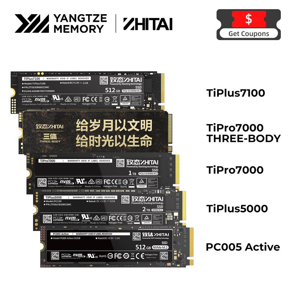 ZHITAI-M2 SSD NVME 1T 2T 512G 256G ο ssd Gen4 Gen3 2280,  ϵ ũ , PCIE4.0 PCIE3.0 Ʈ PS5 ũž PC 